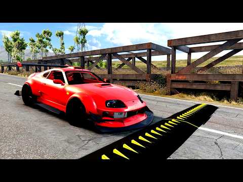 Massive Spike Strip Pileup Car Crashes #143 – BeamNG Drive | CrashBoomPunk