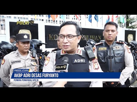 KEPOLISIAN AMANKAN GEDUNG KPU JELANG KONFERENSI PERS