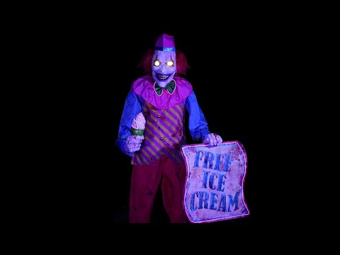Party City Neon Ice Cream Clown Animatronic Demo | Halloween 2023
