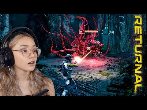 Returnal Part 2 Playthrough Reactions Gameplay 1st Biome Overgrown Ruins 4K 60 PS5