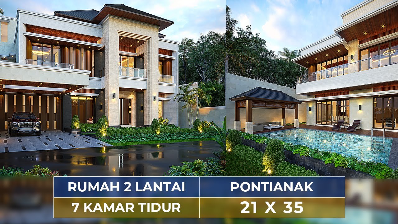 Video 3D Desain Rumah Modern 2 Lantai Ibu LNH 1480 - Pontianak