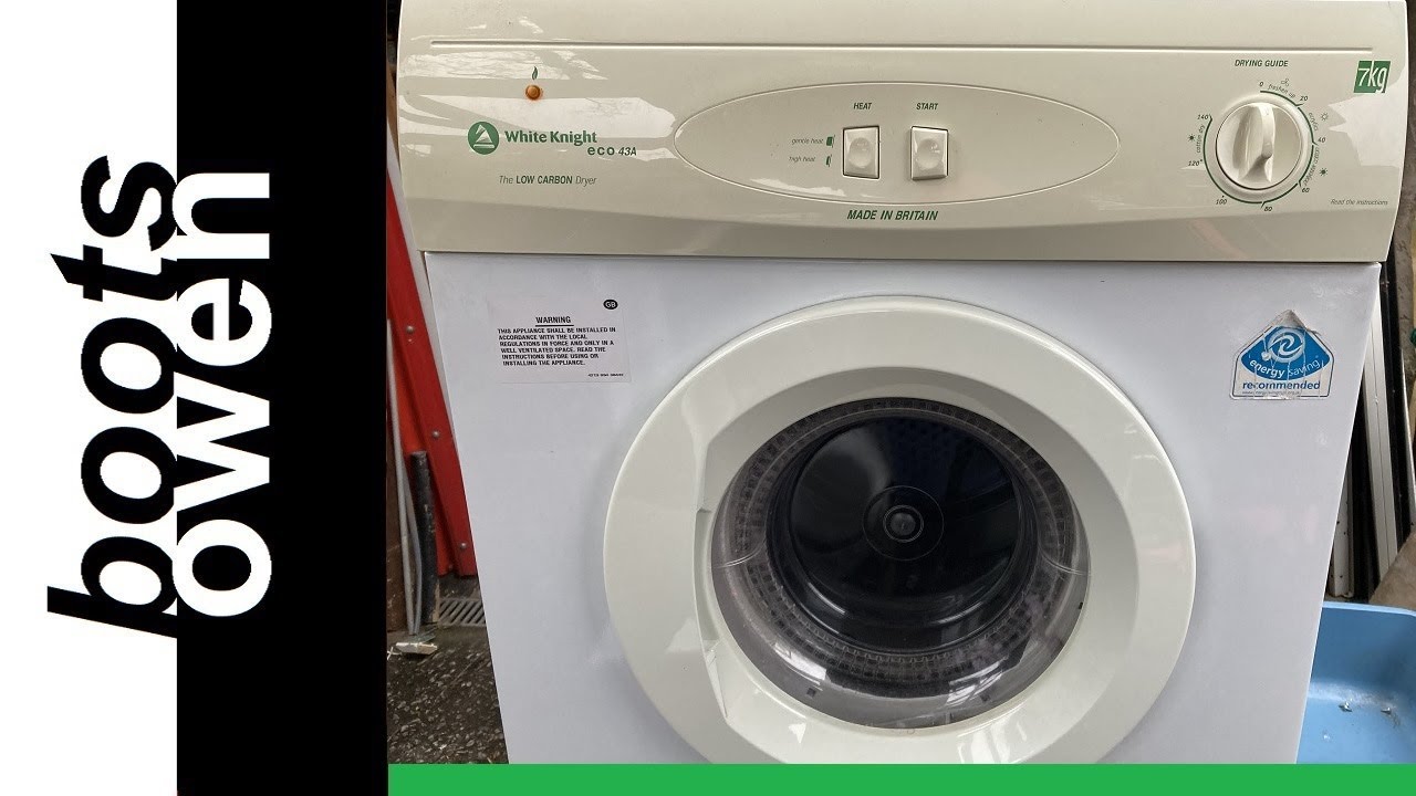 White Knight Natural Gas Tumble Dryer cleaning out the lint from inside ECO43a maintenance