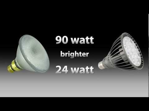 LED Par 38 24watt vs Halogen Par 38 90 watt shocking compariso