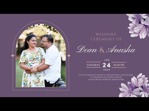 Big Day | Wedding Ceremony of Dean & Anusha | 24.01.2026 | 04.30PM - Bokkapatna, Mangalore