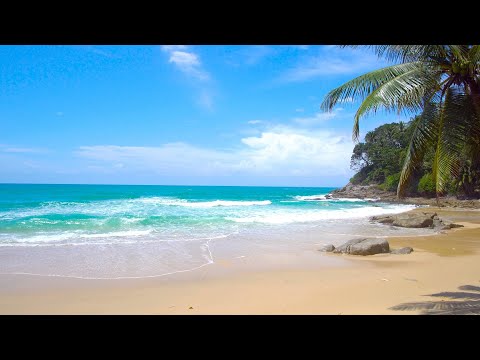 Tropical Beach Ambience in Phuket, Thailand  | 4K UHD | Ocean Sounds for Relaxation & Sleep