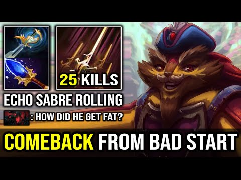 How to Comeback From a Bad Start Like a Pro Pangolier | EPIC Rolling Echo Sabre 25Kills Dota 2