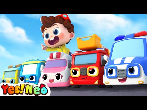 Neo & Five Little Cars | Fire Truck, Police Car Rescue Team | Kids Songs | Starhat Neo | Yes! Neo