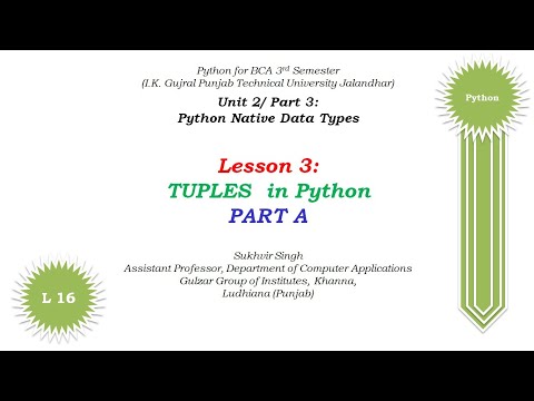 Python Theory Part 16a Python Native Data Types Tuples