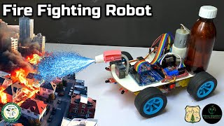 DIY Fire Fighting Robot using Arduino  |  Auto Fire Chaser and Extinguisher