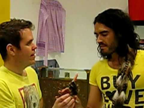Russell Brand and Perez Hilton at Buy Love Here - Naming Ugly Art