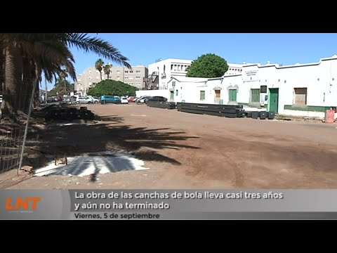 Las canchas de bola de Arrecife llevan 3 años y aún sin terminar