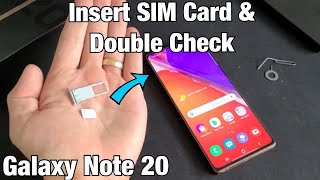 Galaxy Note 20: How to Insert SIM Card & Double Check