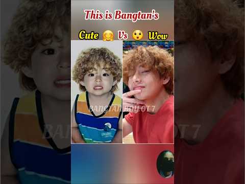 BTS cute 🤗 vs wow 😲 #shorts #bts #kpop #taehyung #jungkook #jimin #jin #jhope #suga #rm #v #ytshorts