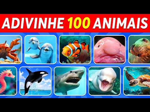 Adivinhe 100 Animais Marinhos em 3 Segundos 🐳🐙🦈 | Fácil, Médio, Difícil, Impossível