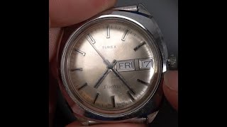 Timex Electric Day Date 70s  England dial France case Taiwan back 77950 26278 troubleshooting review