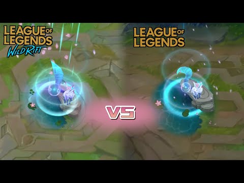 Spirit Blossom Ahri (Wild Rift) VS Spirit Blossom Ahri (LoL PC) Skin comparison 🦊🌸