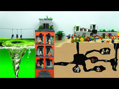 Maximum Security Prison Flood - Insane Asylum Whirlpool Disaster - Lego Dam Breach | Acid Vortex