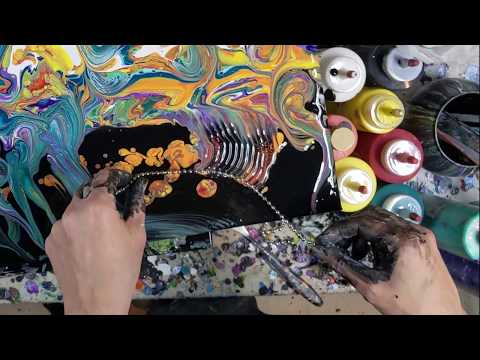 Chain Pull / Acrylic Pour - #10 - 2020.03.01