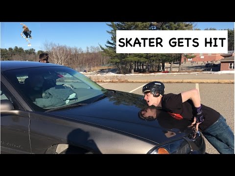 KID ALMOST GETS HIT BY CAR WHEN SKATEBOARDING!