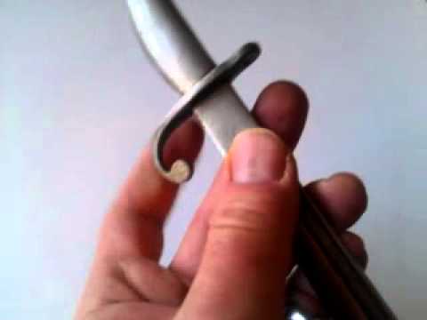 DECO ERA, INTER-WAR BELGIAN ENGRAVED LETTER OPENER in FORM of MILITARY BAYONET.