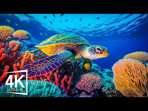Turtle Paradise 4K ULTRA HD 🐋- Coral Reefs and Colorful Sea Life - Relaxing Music
