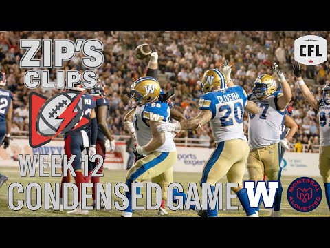 CFL 2025 Condensed Game Week 12 - Winnipeg Blue Bombers at Montreal Alouettes