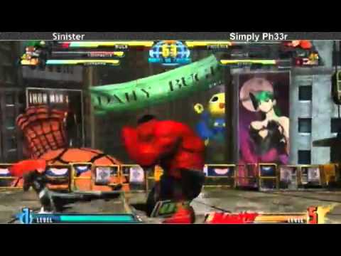 4-25-11 Sinister (Taskmaster/Hulk/Dormammu) vs Simply Ph33r (Magneto/Wesker/Phoenix) - MvC3