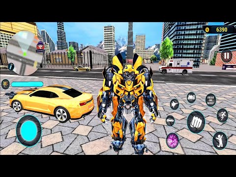 Bumblebee jet Bike Car Transformation Robot Game 2023 - Android Gameplay