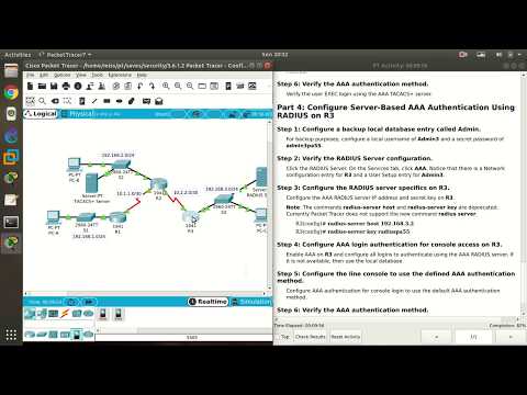 3.6.1.2 Cisco Packet Tracer 7.2 - Configure Server Based AAA Authentication Using RADIUS