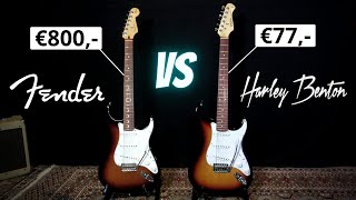 E-Gitarre Strat VERGLEICH - Harley Benton gegen Fender