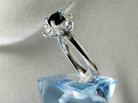 Black diamond 0,82 ct., white topaz unique ring