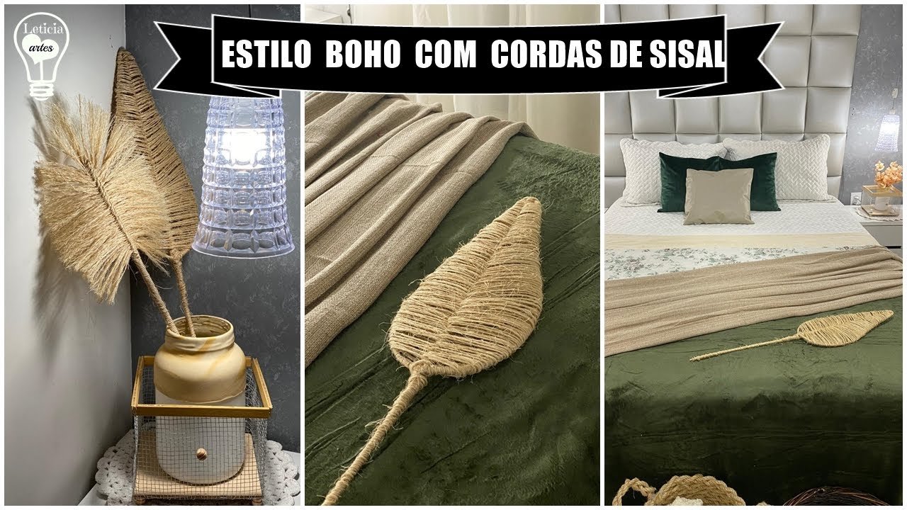 Watch Now IDEIAS COM CORDA DE SISAL FOLHA ESTILO BOHO IDEIAS COM CORDA DE SISAL FOLHA ESTILO BOHO