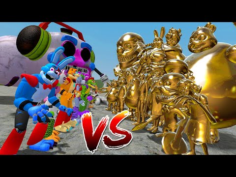 ALL GOLDEN DARK DECEPTION NPCS VS ALL FNAF SECURITY BREACH ANIMATRONICS In Garry's Mod!