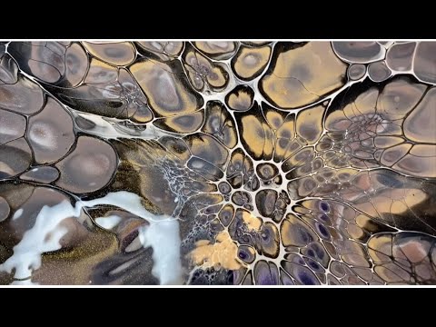 #13-Bloom technique *Black & Gold* #sheleeart **Amazing cells** #Fluidart #blooms