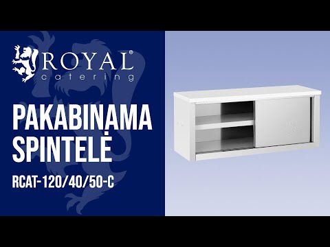 vaizdo įrašas - Pakabinama spintelė - 1 200 x 400 x 500 mm - 65 kg apkrova vienam skyriui - „Royal Catering“