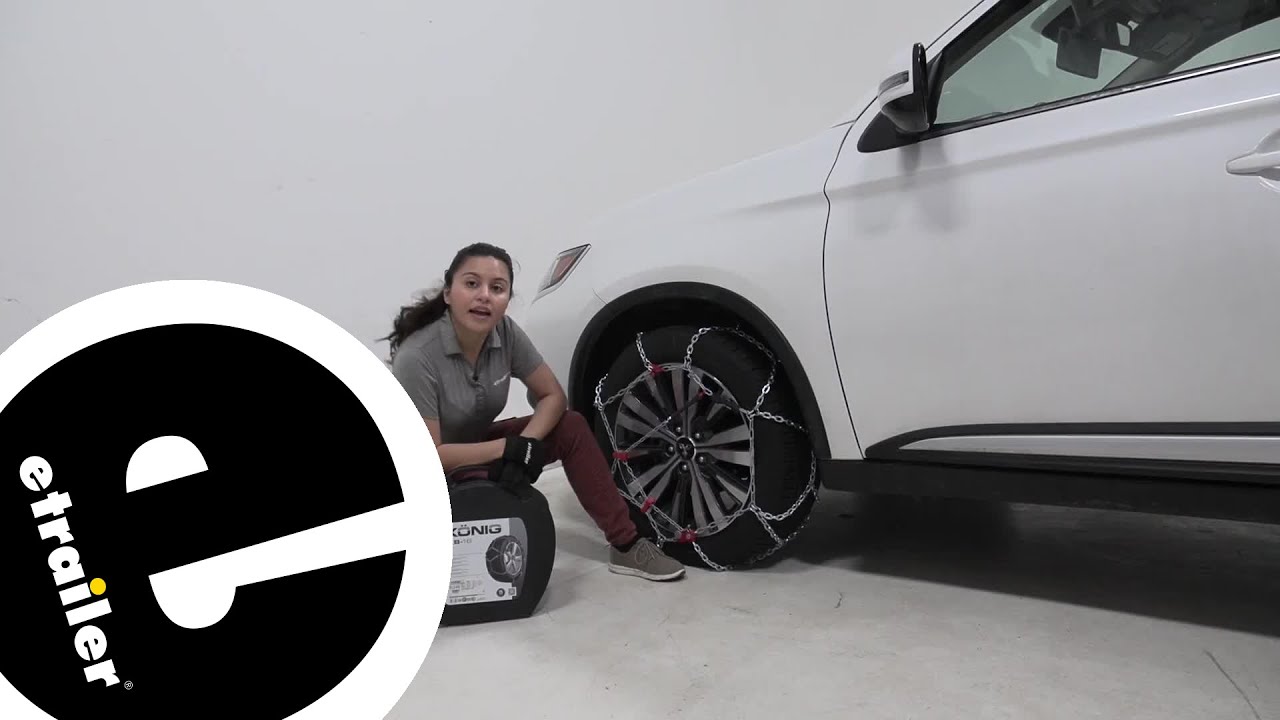 Watch video etrailer | Konig Standard Snow Tire Chains Installation - 2020 Mitsubishi Outlander Now etrailer | Konig Standard Snow Tire Chains Installation - 2020 Mitsubishi Outlander