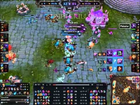 Malzahar Penta Kill 4v5---And then loses Game (HD)
