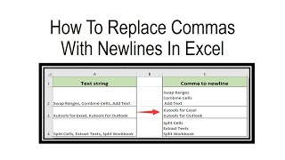 How To Replace Commas With Newlines In Excel