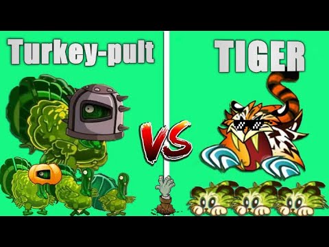 TIGER GLASS vs TURKEY PULT - Who Will Win ? - PvZ 2 Plant vs Plant