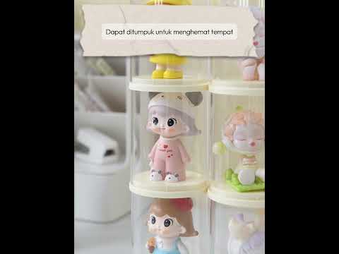 Gambar Stora Kotak Pajang Action Figure Single Round 7.5x7.5x9.8 cm - Putih Ivory