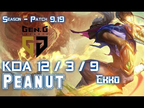 Gen Peanut EKKO vs SKT T1 Haru NIDALEE Jungle - Patch 9.19 KR Ranked