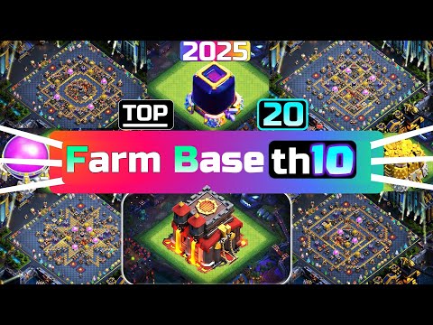 TOP 20 BEST TH10 FARM BASE WITH LINK || TH 10 FARMING BASE ANTI 3 STAR || TH10 BASE UPDATE 2025