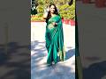 Indian Hot Aunty Looking Fabulous In Green Saree Shorts Saree Viral Reels Trending Sareereels