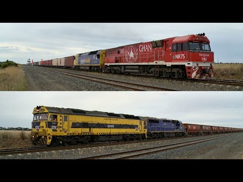 6MA5 Crosses SSR Grain Train At Gheringhap - PoathTV Australian Railways