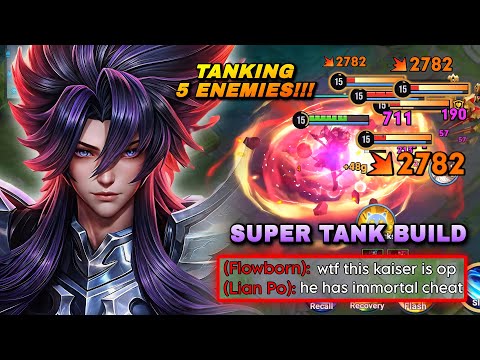 TOP ASIA KAISER HADES SKIN TANKING 5 ENEMIES WITH THIS SUPER TANK BUILD | KAISER BEST BUILD & ARCANA