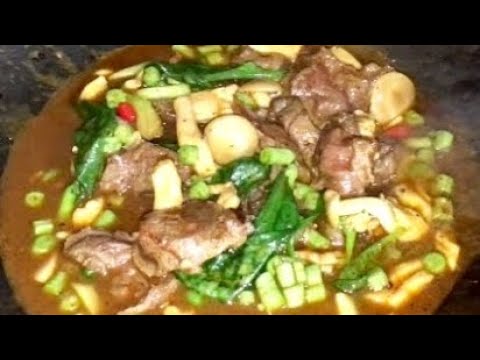 Make stir fry beef for him self (LAO FOOD) Home Made By KAYSONE