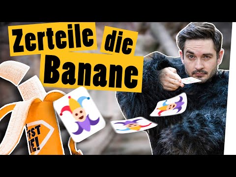 Wirf die Karte und zerteile die Banane | Kartenwerfen-Challenge || Das schaffst du nie!