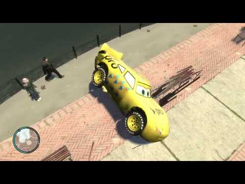 GTA 4 Lightning McQueen Mega Ramp Crash Test (#4)