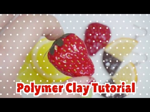 DIY Realistic Strawberries Polymer Clay tutorial スイーツデコ いちご粘土のつくりかた Video
