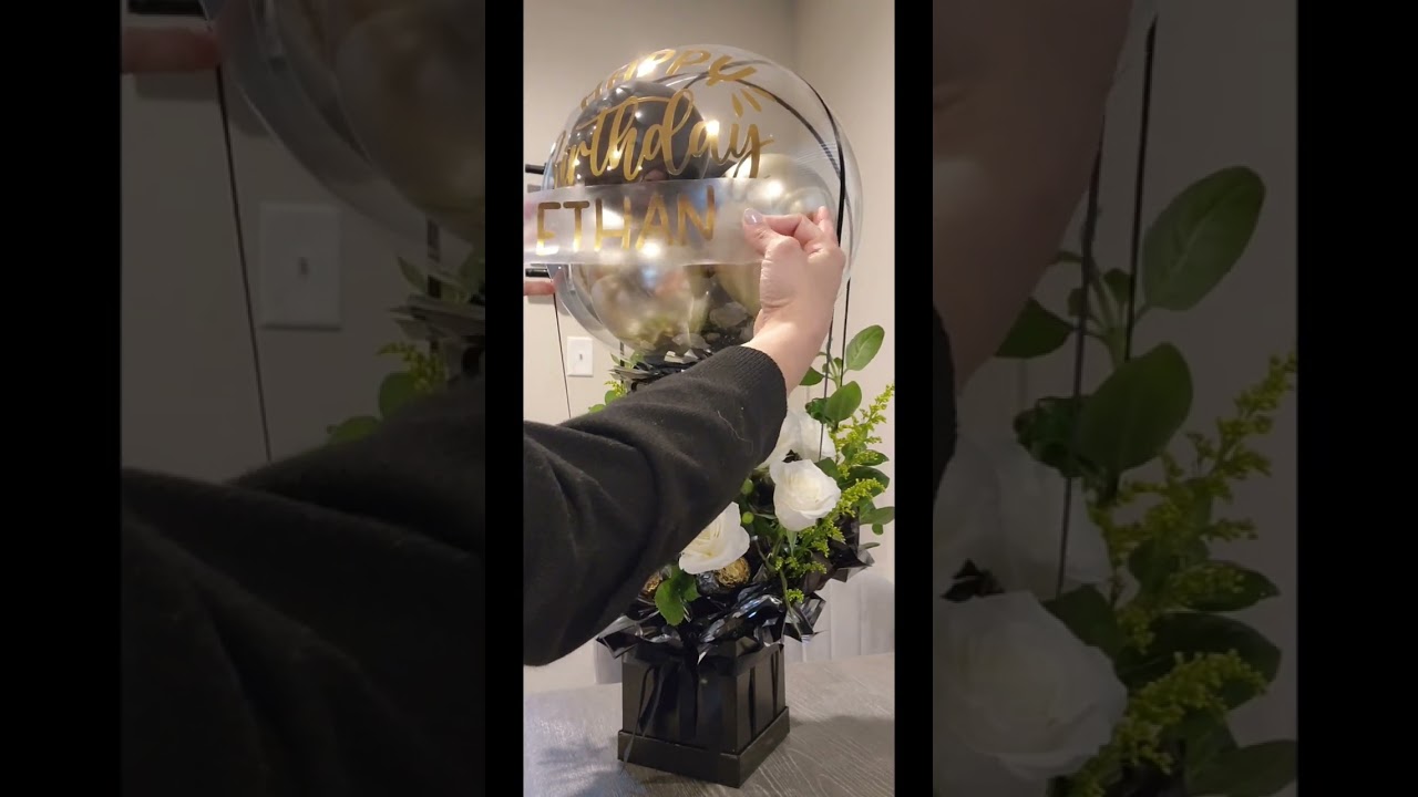 Bubble balloon arregement for him. #flowers #balloon #bouquet #party #diy